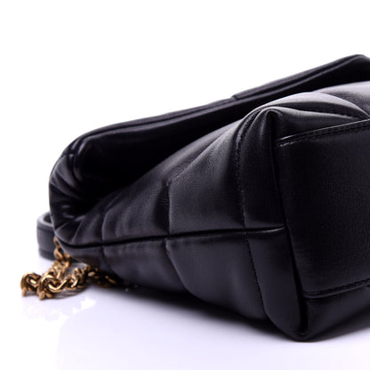 Saint Laurent Lambskin Quilted Toy Loulou Puffer Monogram Chain Satchel Black 10 of 23