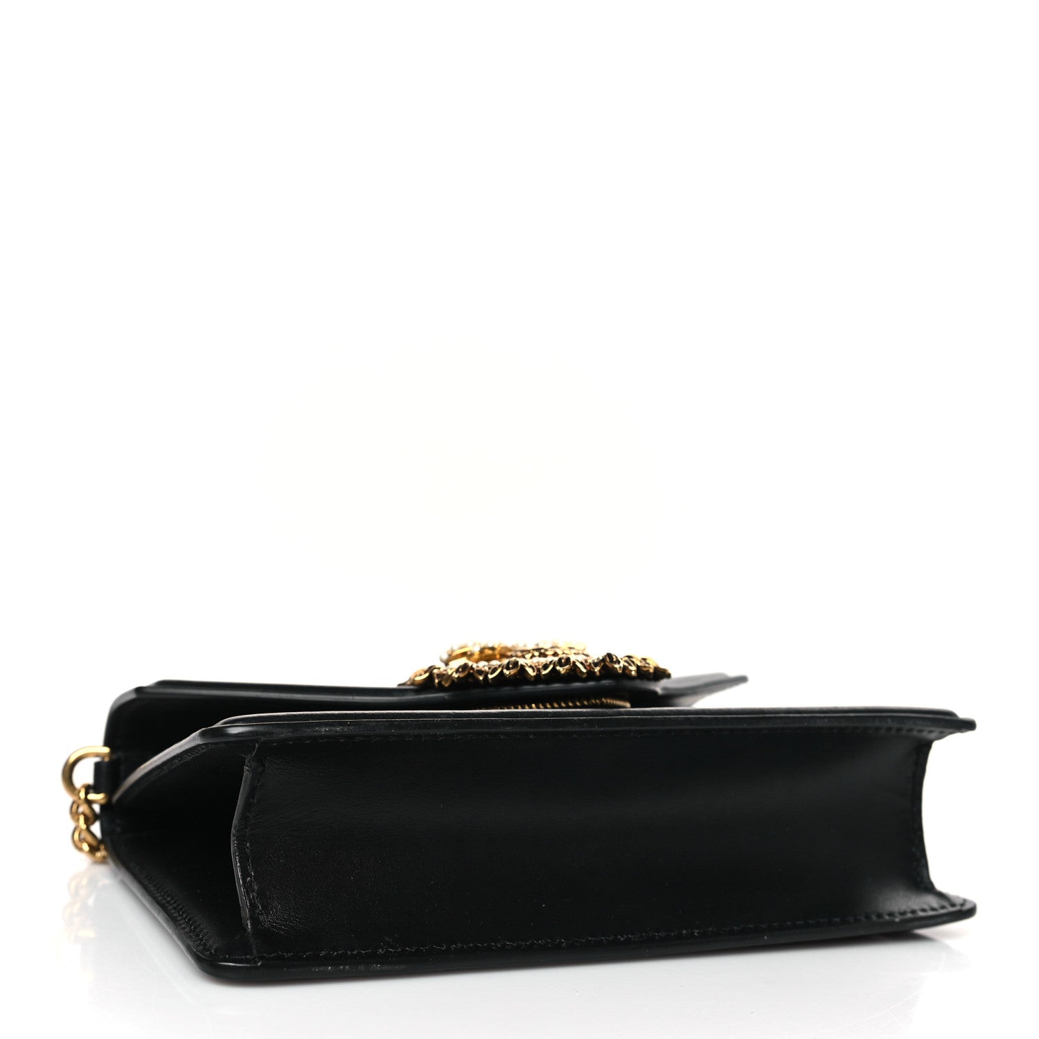 Dolce & Gabbana Smooth Calfskin Small Devotion Envelope Top Handle Bag Black 4 of 9