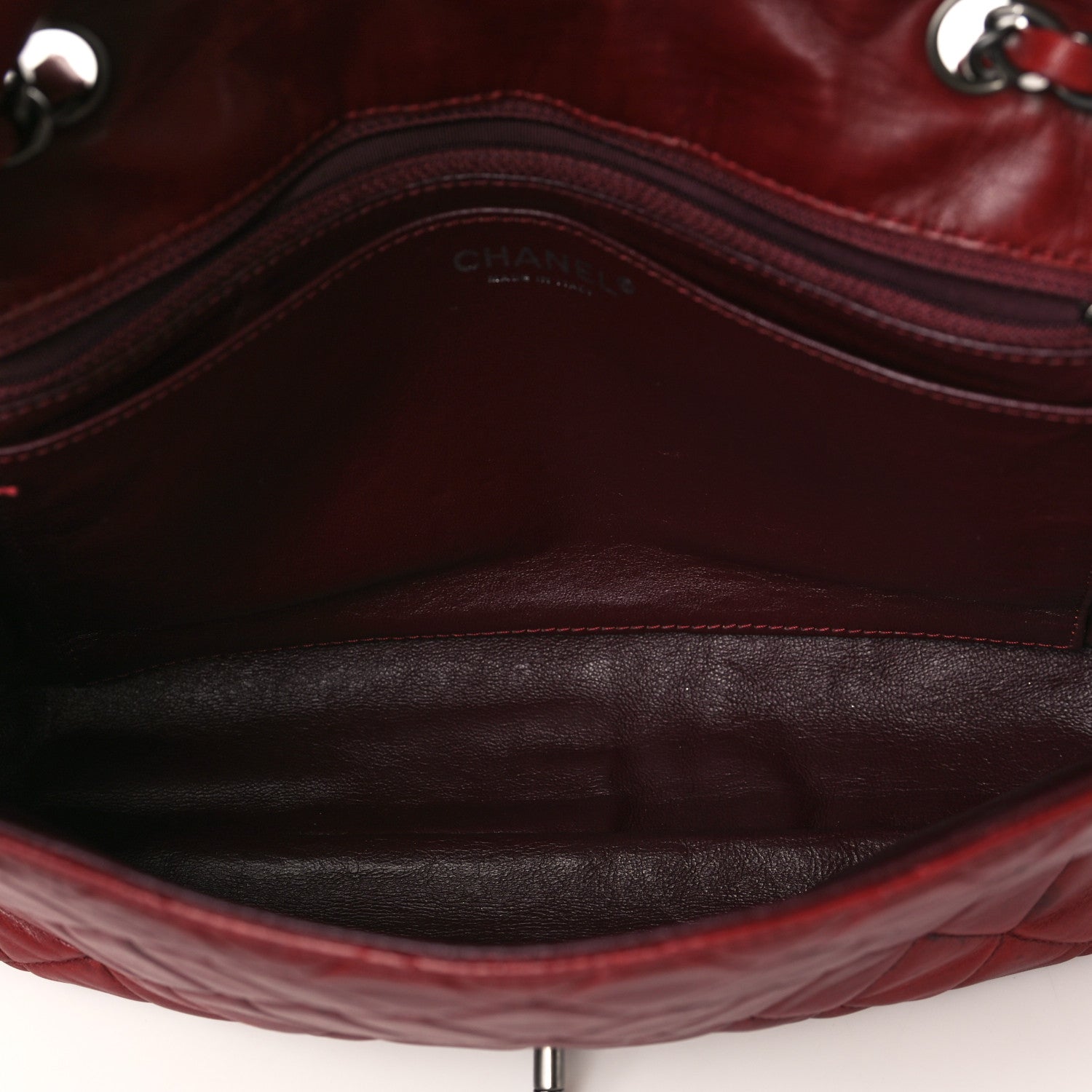 Chanel Lambskin Quilted Jumbo Single Flap Dark Red 5 of 11