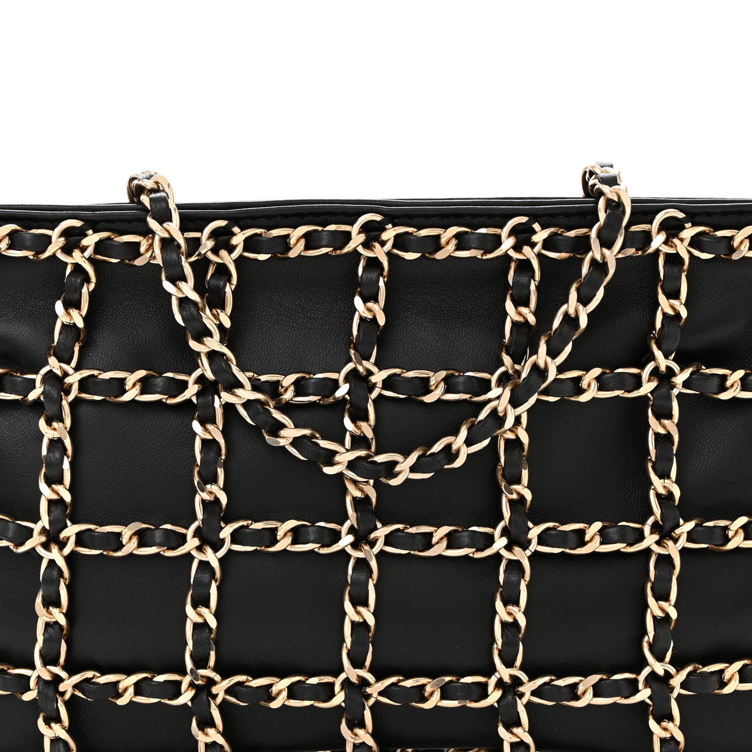 Chanel Lambskin Chain Frame Shoulder Bag Black 8 of 10