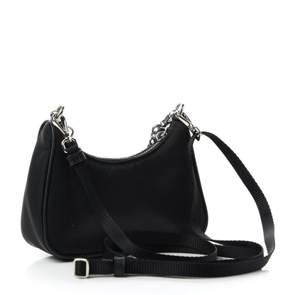 Prada Tessuto Nylon Mini Re-Edition 2000 Shoulder Bag Black 3 of 11