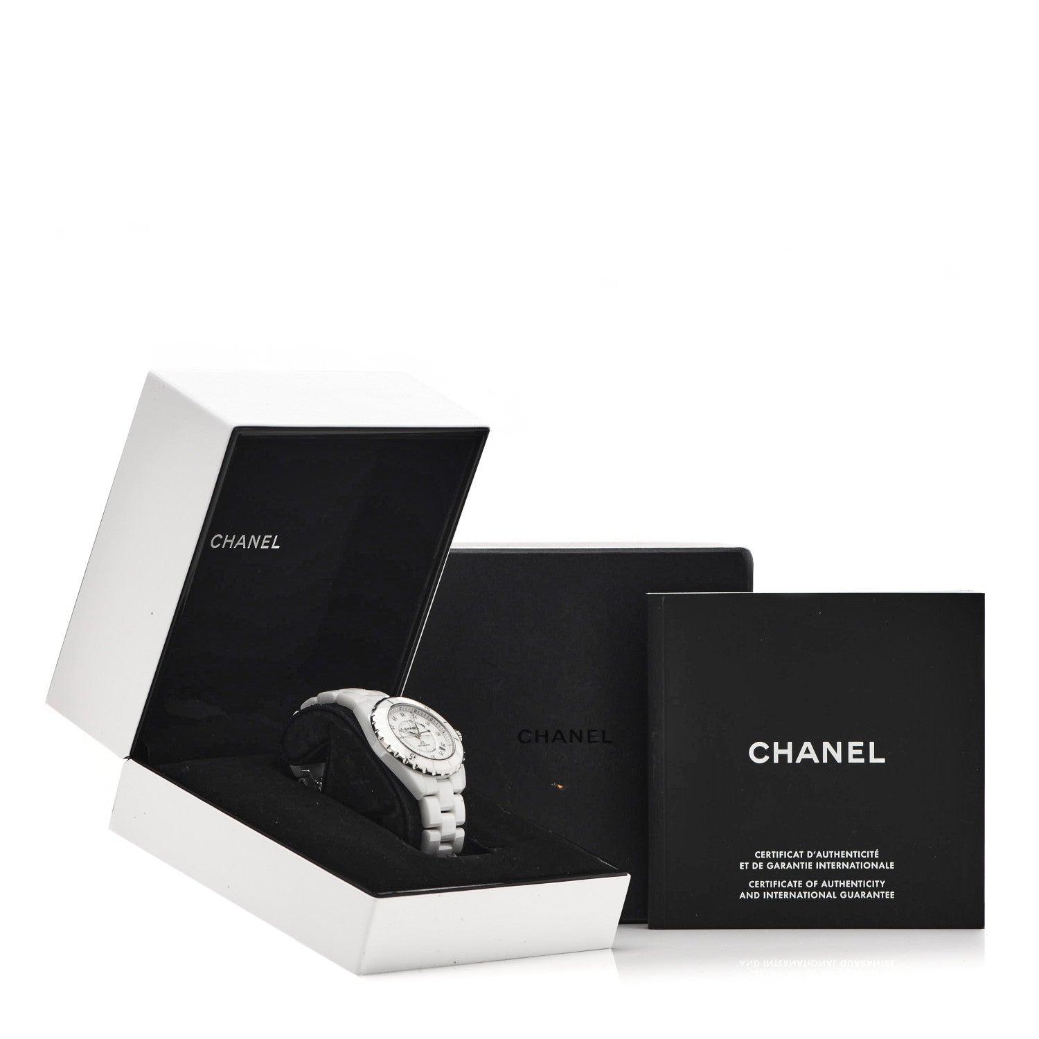 Chanel Stainless Steel Ceramic Diamond 38mm J12 Automatic Watch White 5 of 5