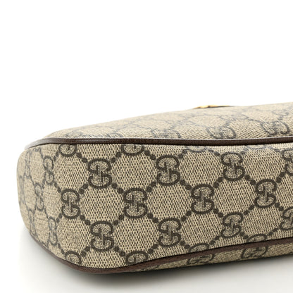 Gucci GG Supreme Monogram Textured Dollar Calfskin Web Small Ophidia GG Handbag Beige Ebony New Acero 9 of 11