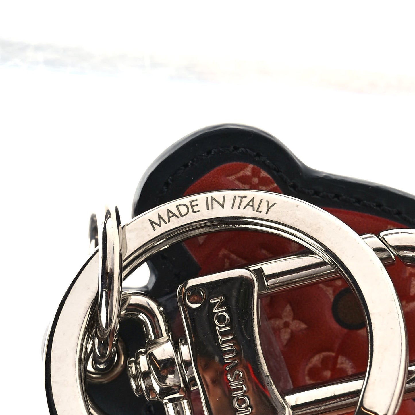 Monogram Teddy Bear Bag Charm Key Holder Brown