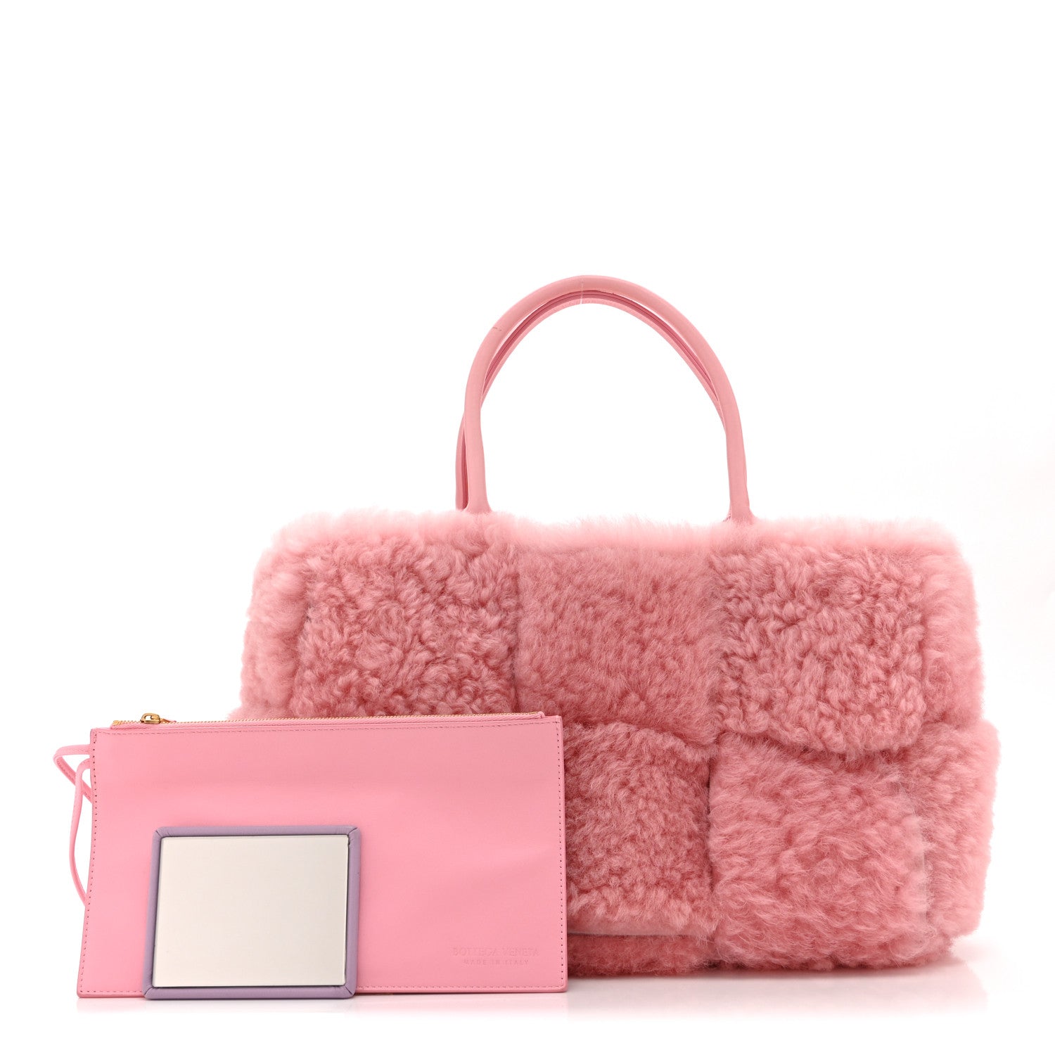 Bottega Veneta Shearling Small Intrecciato Arco Tote Popsicle 3 of 10