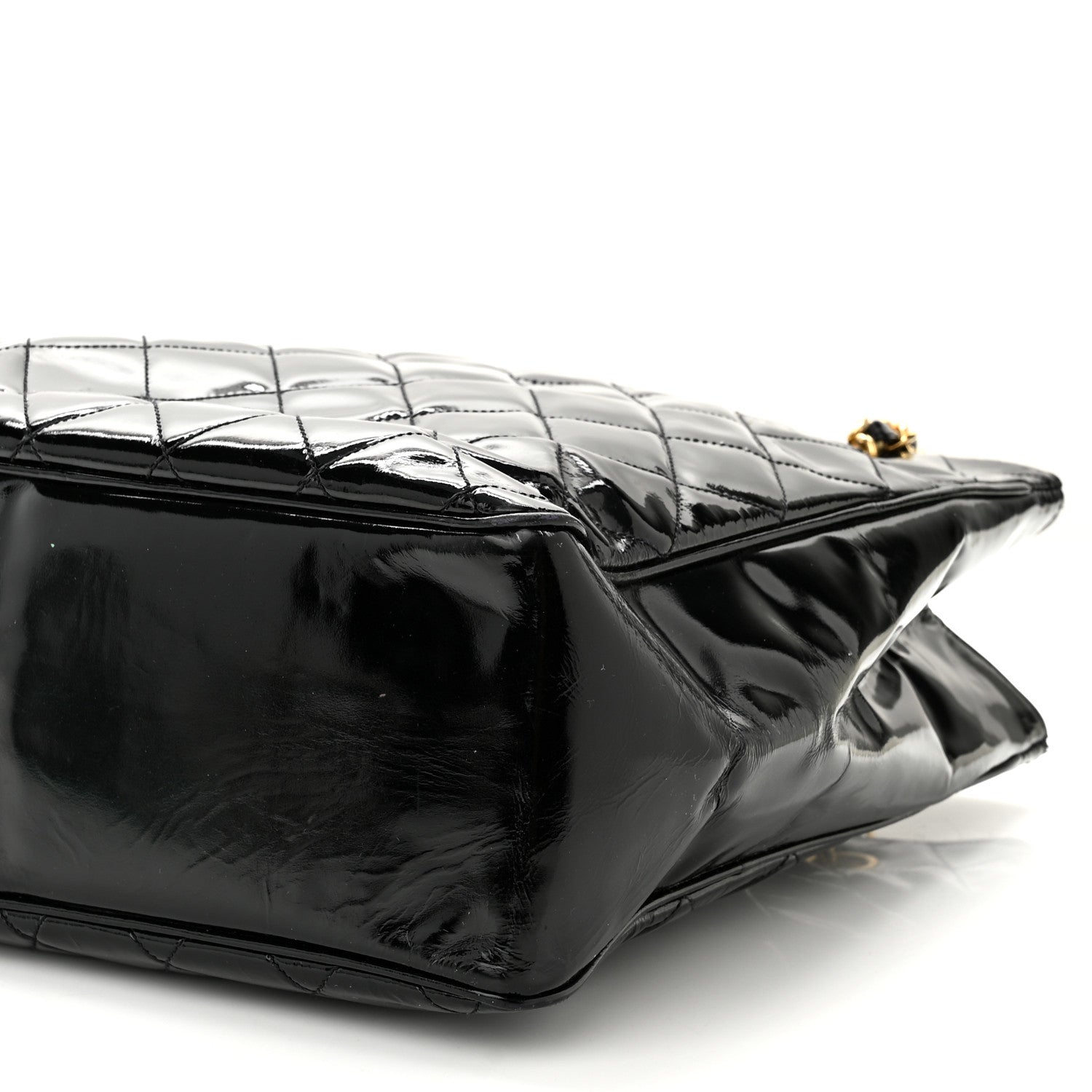 Chanel Patent Quilted CC Shoulder Bag Black 11 of 11