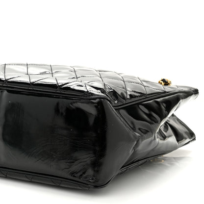 Chanel Patent Quilted CC Shoulder Bag Black 11 of 11