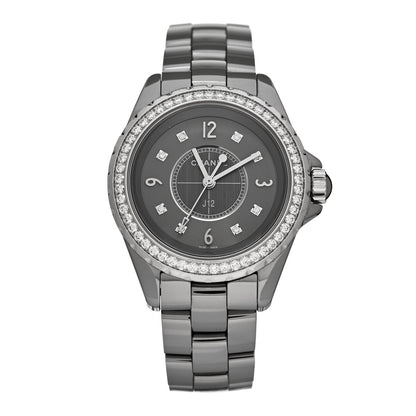 Chanel Titanium Ceramic Diamond Bezel 33mm J12 Quartz Watch 1 of 5