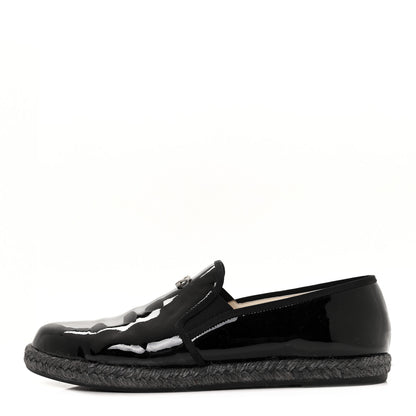 Chanel Patent Calfskin CC Mocassin Loafer Espadrilles 42 Black 1 of 7
