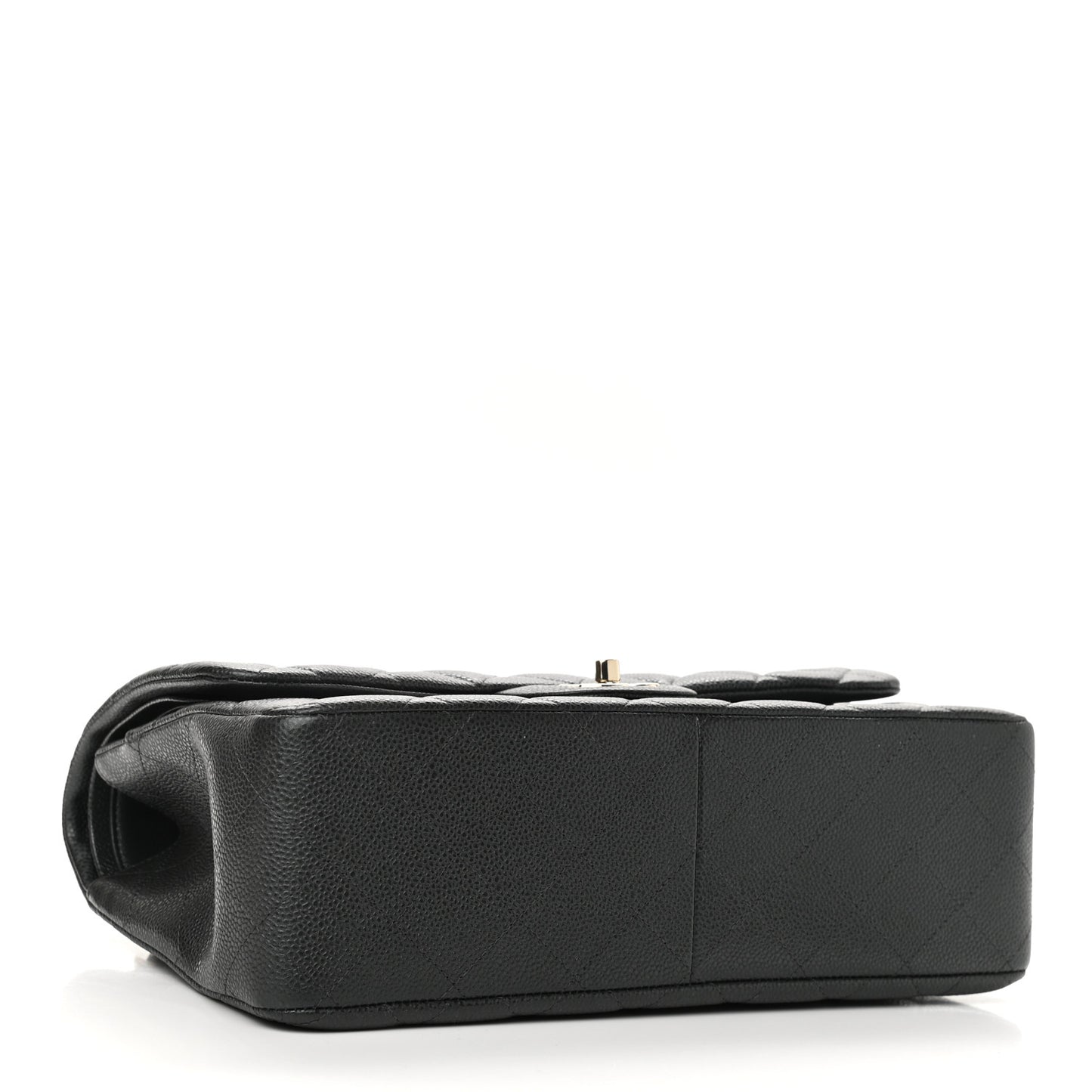 Caviar Quilted Jumbo Double Flap Dark Grey