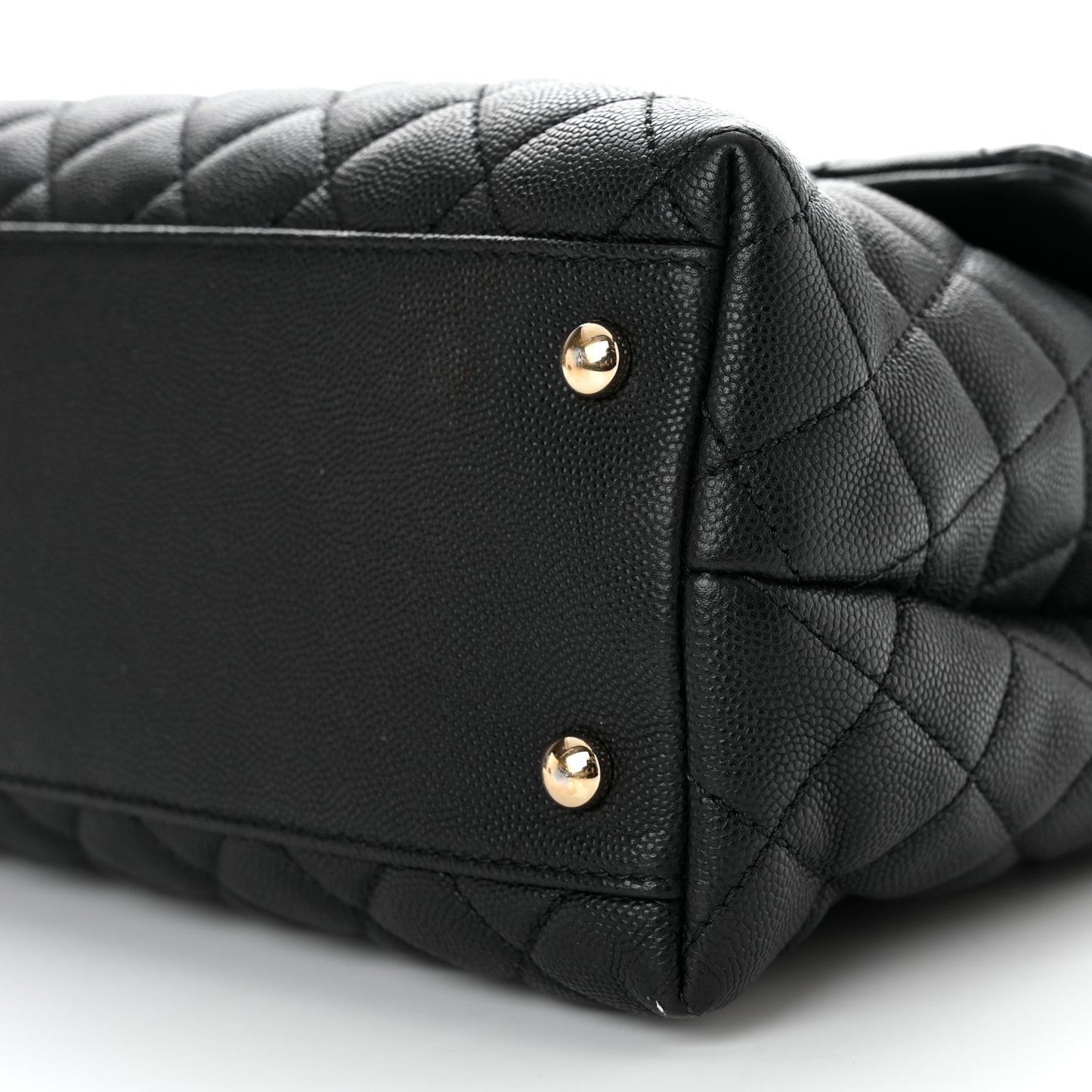 Caviar Quilted Medium Coco Handle Flap Black