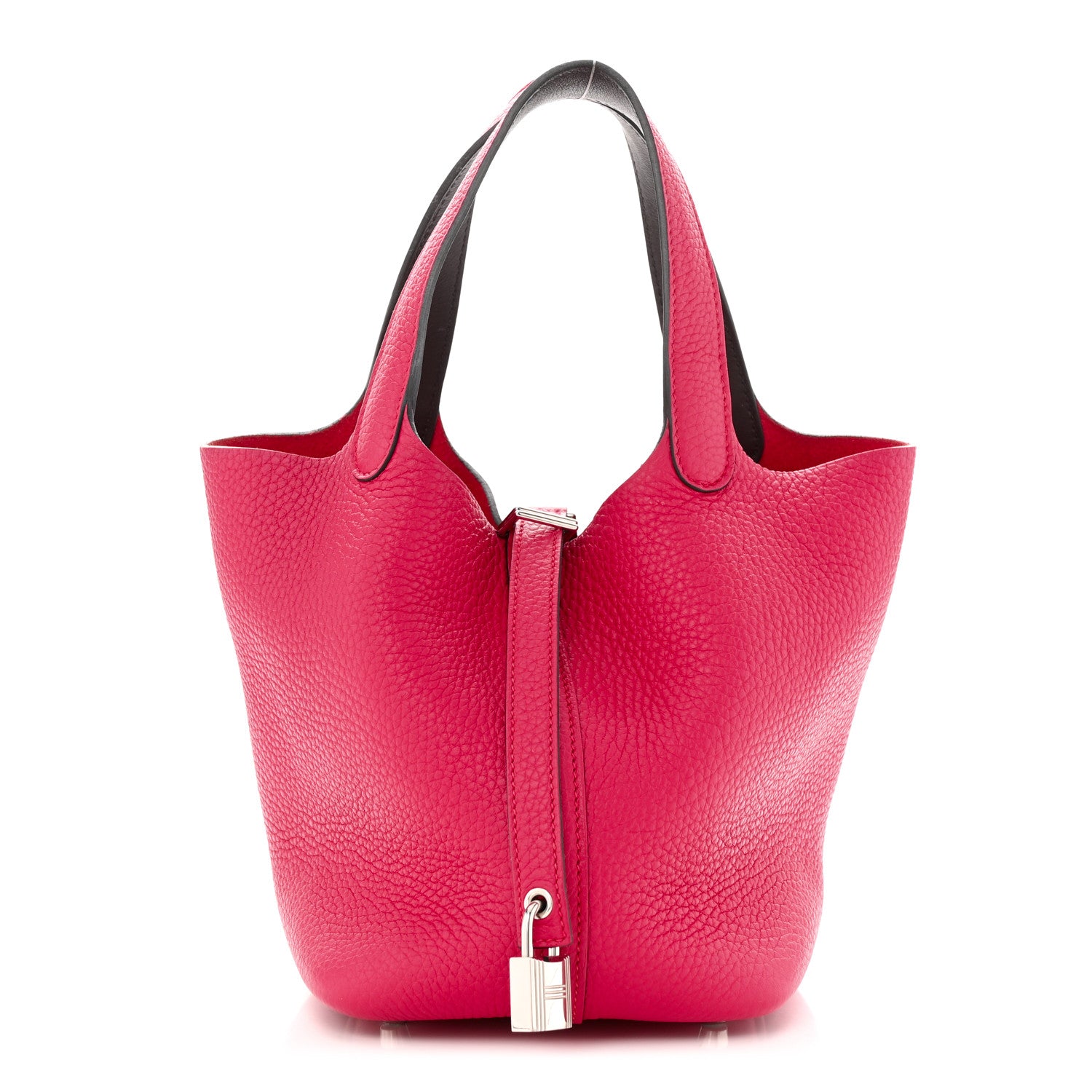 Hermes Taurillon Clemence Swift Eclat Picotin Lock 18 PM Framboise Rouge Sellier 1 of 14