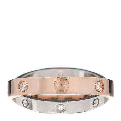 Cartier 18K Pink White Gold 6 Diamond LOVE Ring 52 6 1 of 5
