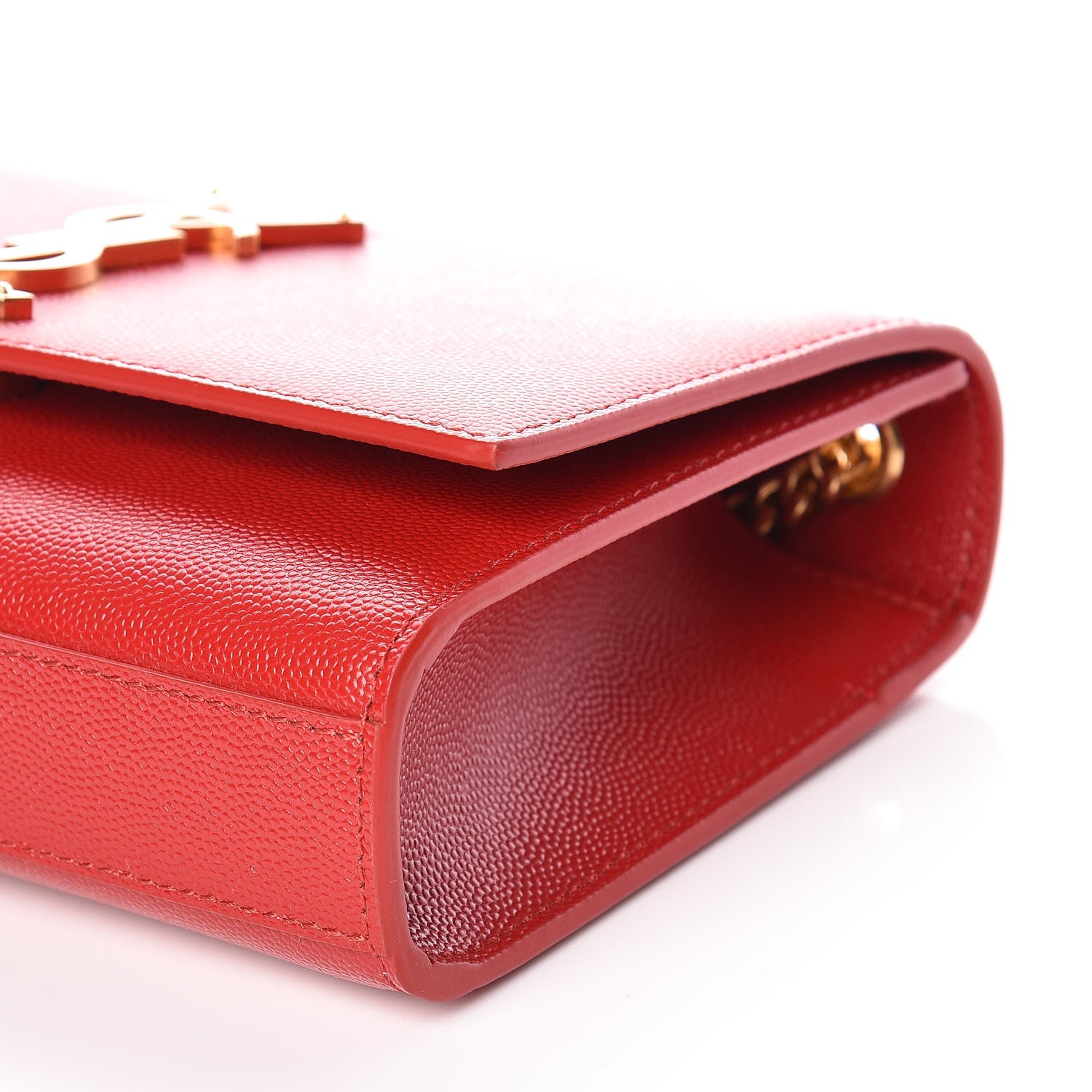 Saint Laurent Grain De Poudre Small Monogram Kate Satchel Bandana Red 9 of 11