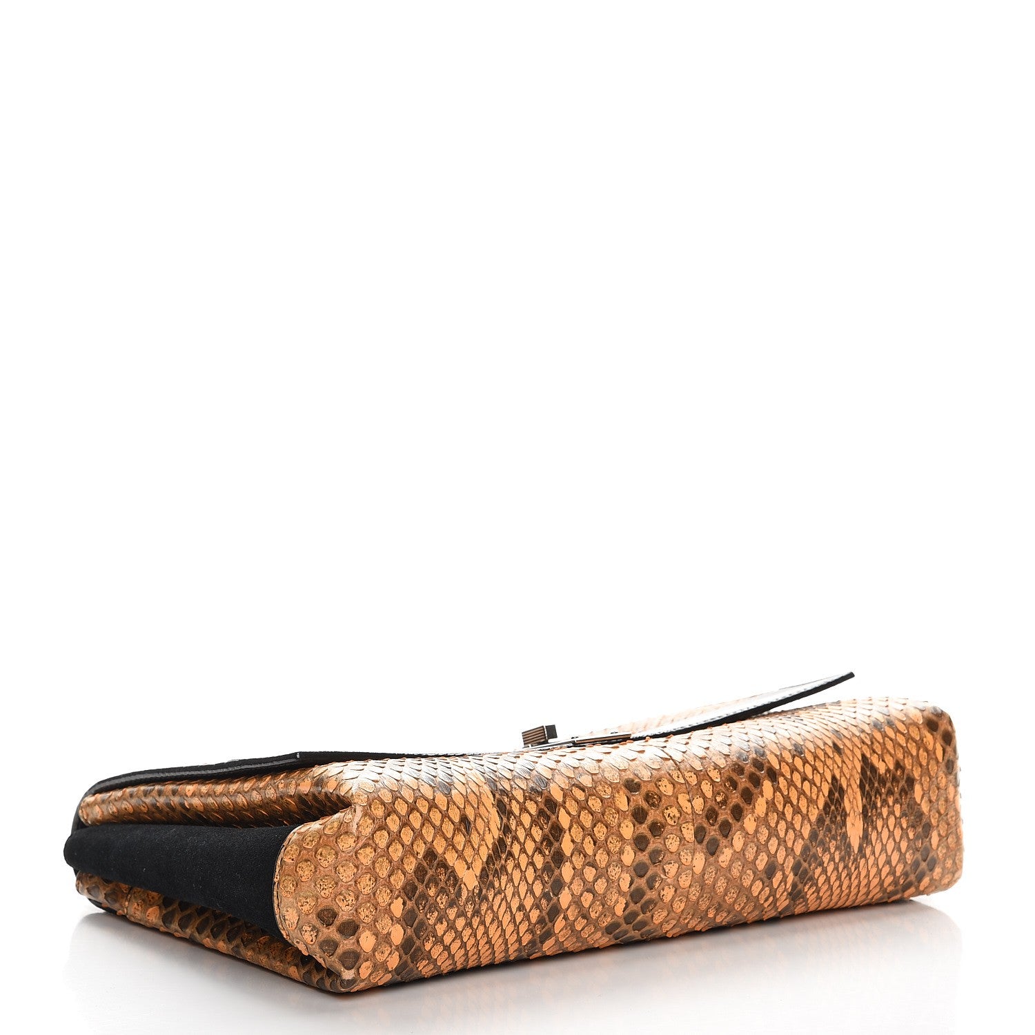 Proenza Schouler Python Calfskin Suede PS Elliot Clutch Orange Black 4 of 10