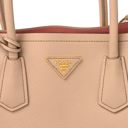 Prada Saffiano Cuir Medium Double Bag Cammeo Rosa 10 of 12