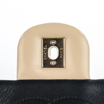 Chanel Lambskin Quilted Small Graphic Flap Beige Black 8 of 9