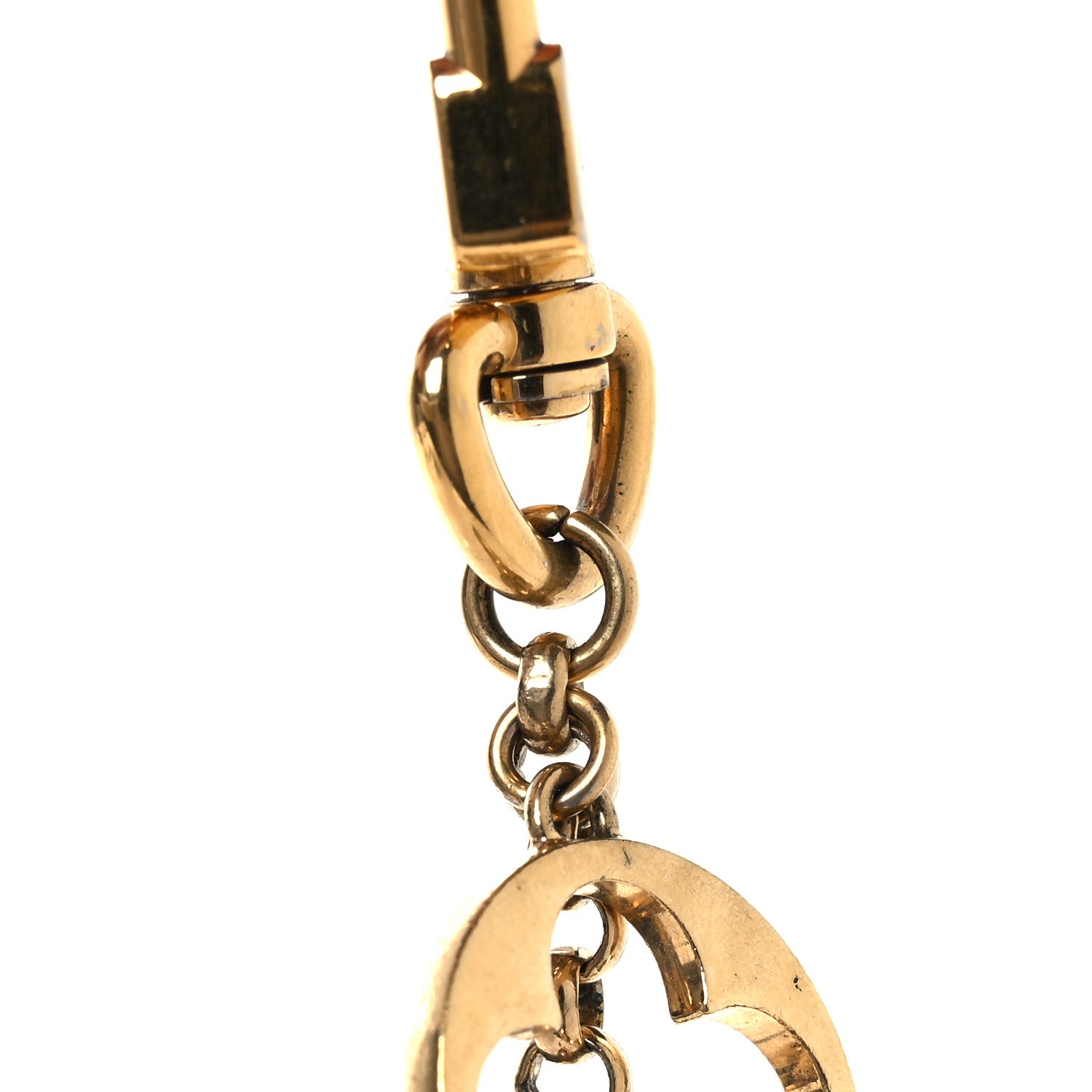 Louis Vuitton Brass Enamel Fleur De Monogram Bag Charm Chain Gold 4 of 4