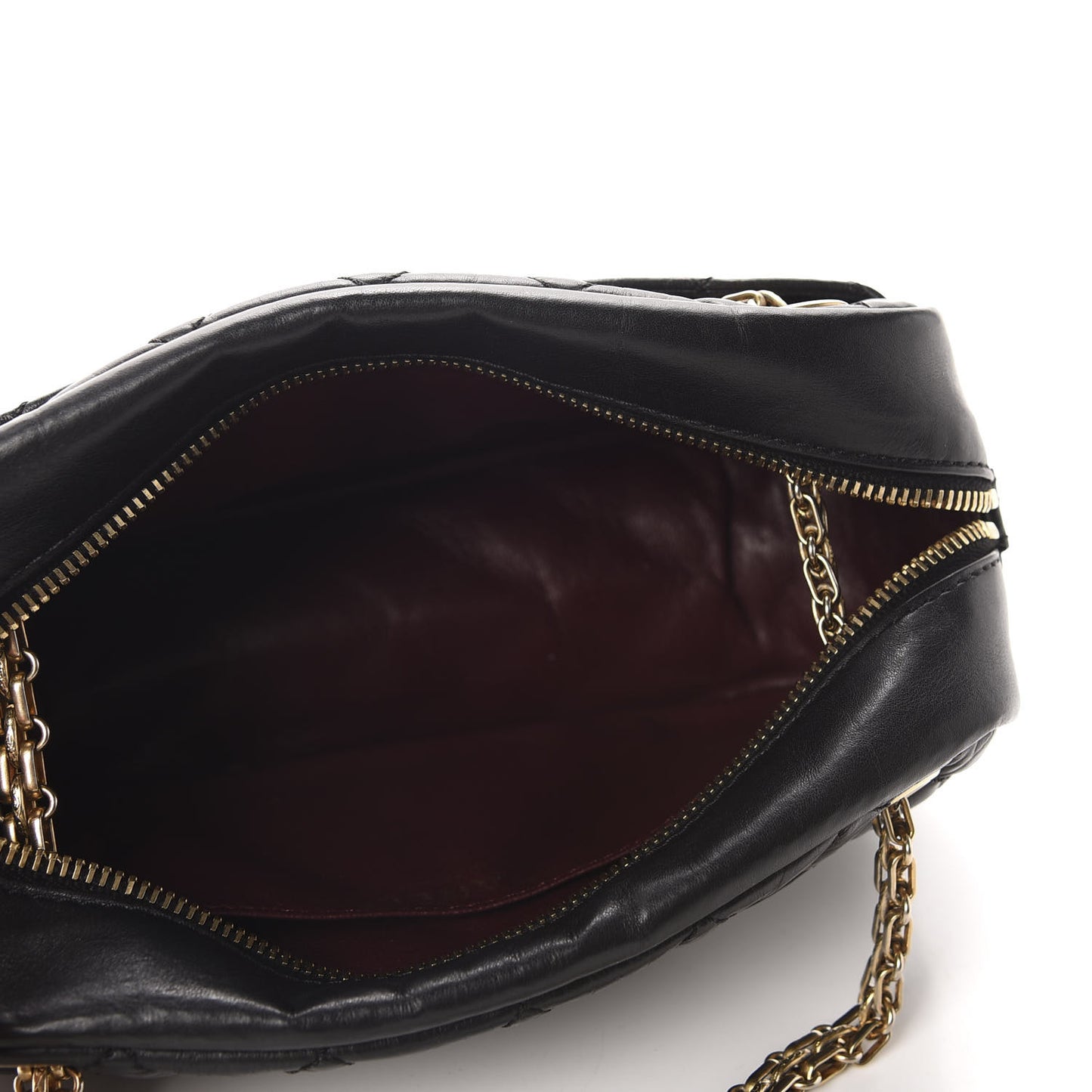 Aged Calfskin Quilted Small Reissue Camera Case Black