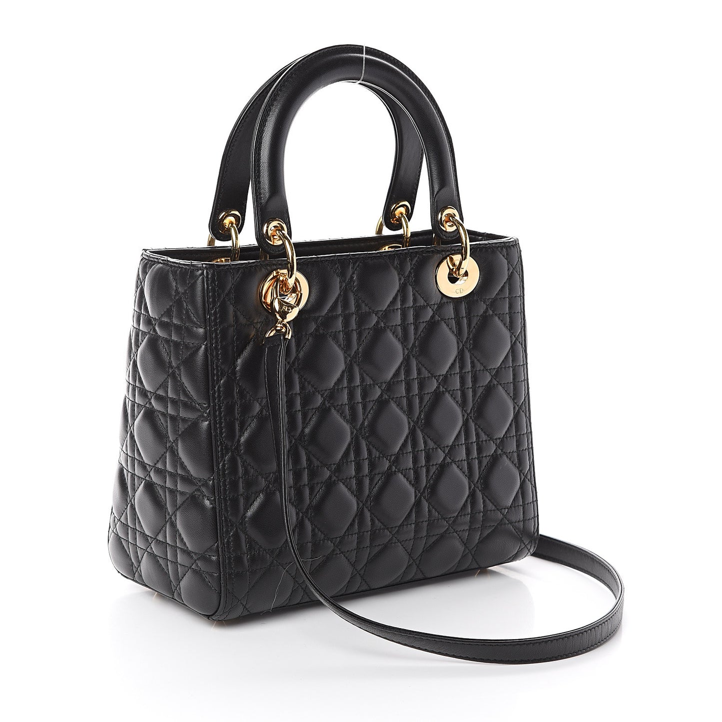 Lambskin Cannage Medium Lady Dior Black
