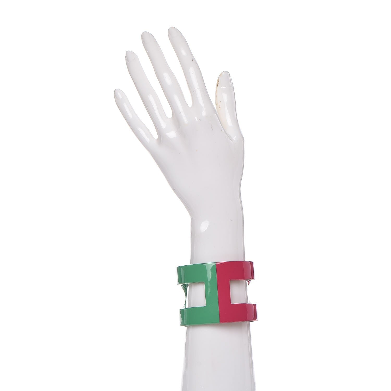 Hermes Lacquered Wood Ano Bracelet PM Intense Green Azalea 2 of 7