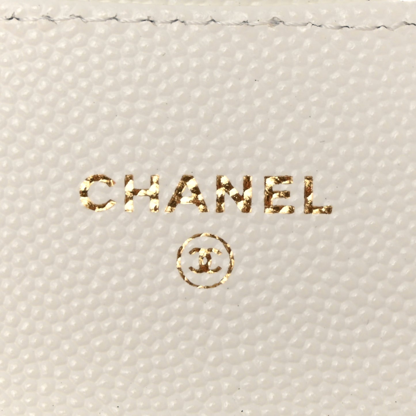 Caviar Quilted Flap Card Holder Wallet White