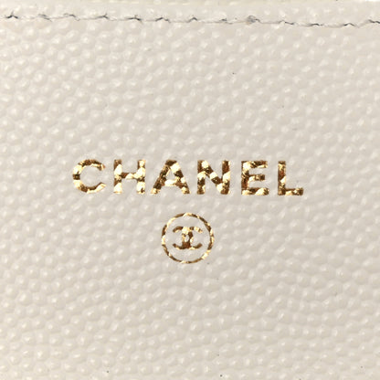 Chanel Caviar Quilted Flap Card Holder Wallet White 6 of 8