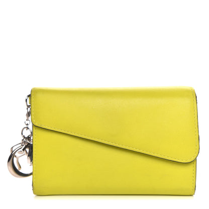 Christian Dior Smooth Calfskin Bi-Color Diorissimo Wallet Jaune Fluo 1 of 10