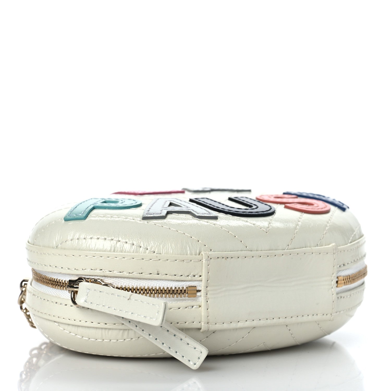 Chanel Embroidered Lambskin Chevron Quilted La Pausa Evening Bag White 4 of 9