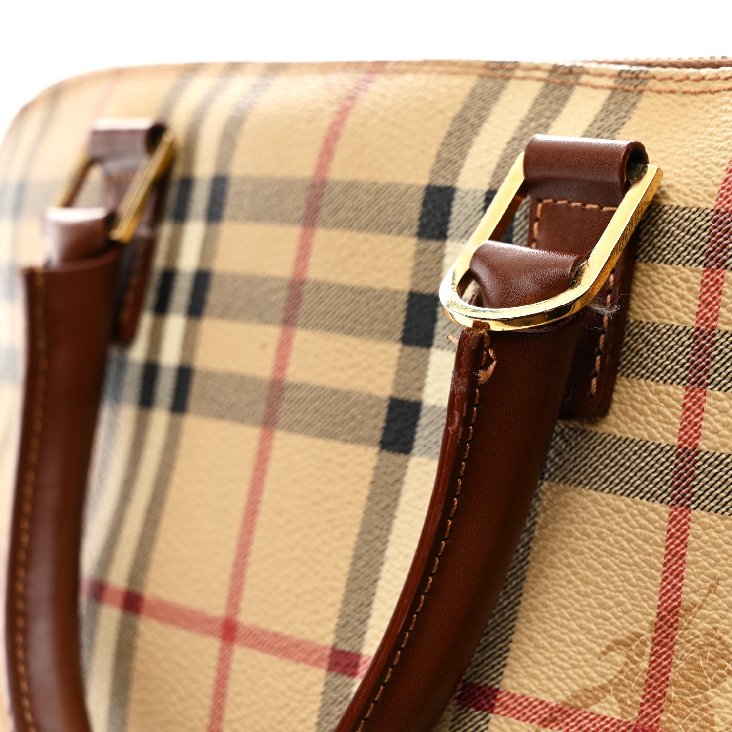 Burberry Haymarket Check Top Handle Crossbody Brown 12 of 13