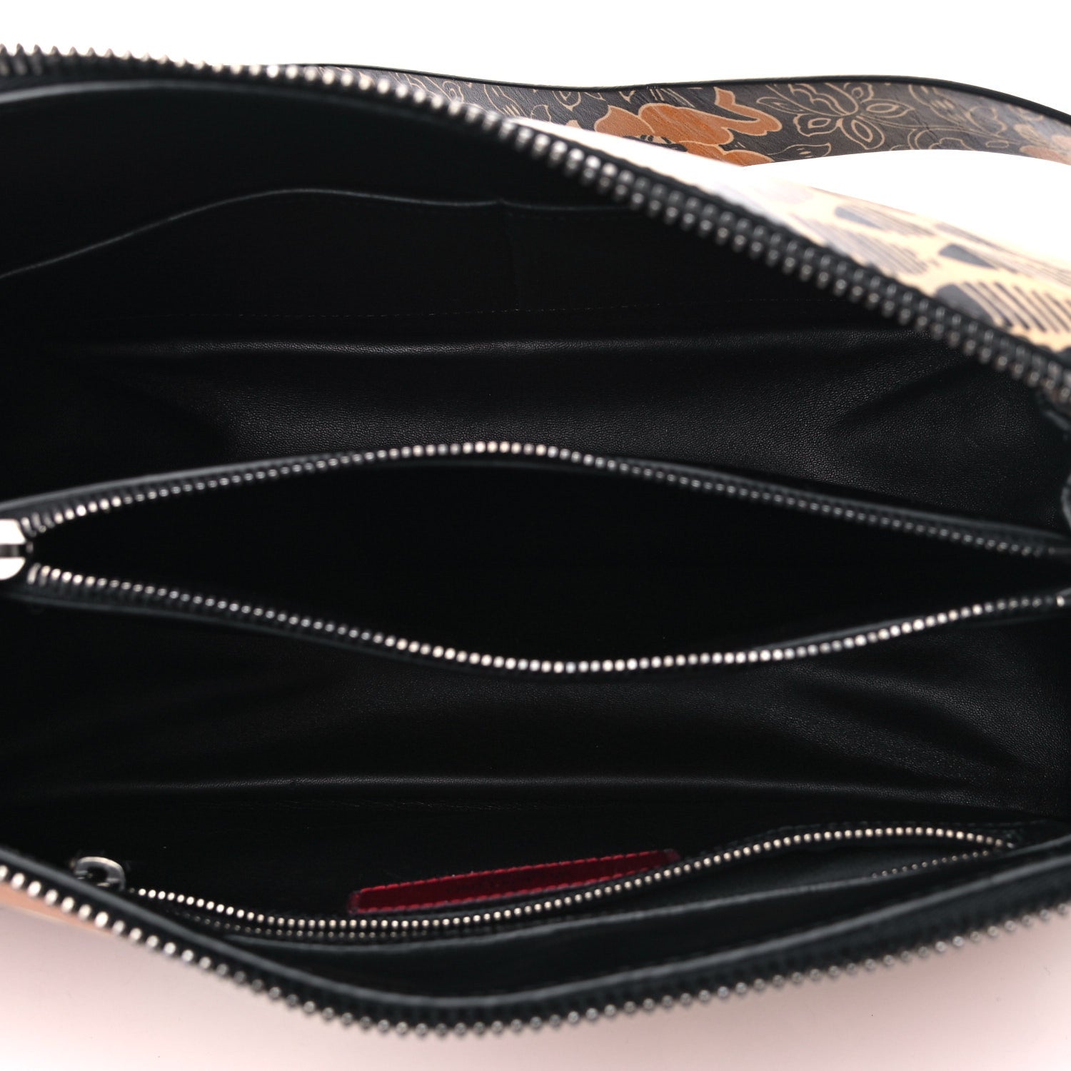 Valentino Garavani Calfskin Floral Print Mime Hobo Brown 4 of 8