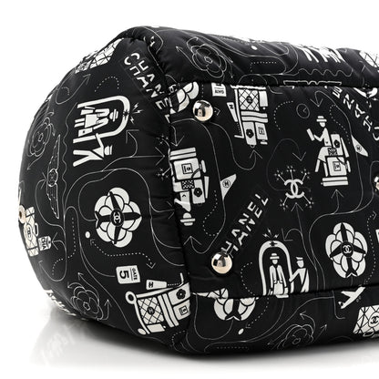 Chanel Nylon Airline Boston Bag Black White 10 of 10