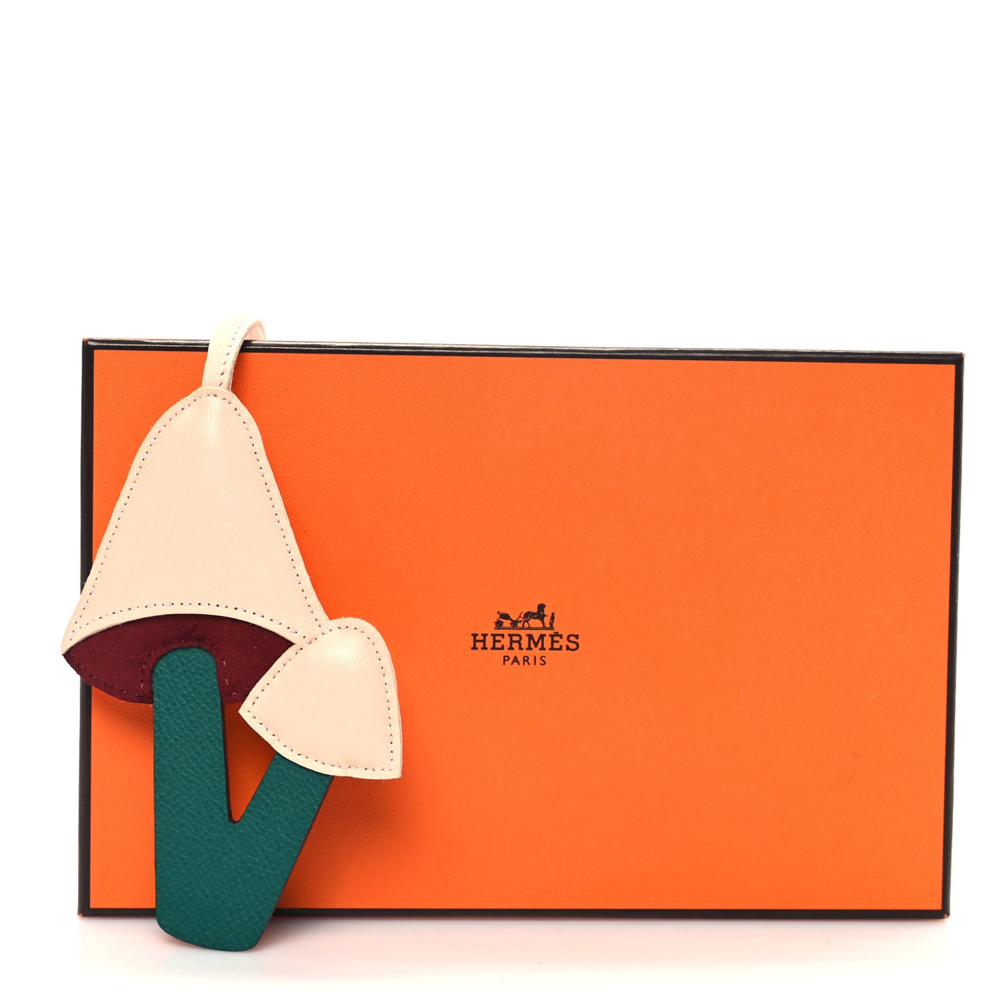Lambskin Epsom Suede Petit H Mushroom Charm Rose Eglantine Malachite