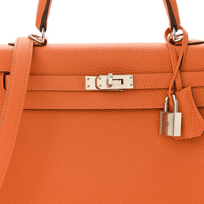 Hermes Togo Kelly Retourne 25 Orange Poppy 8 of 10