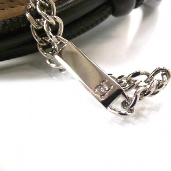 Chanel Calfskin Quilted Cambon Pochette Beige Black 9 of 14