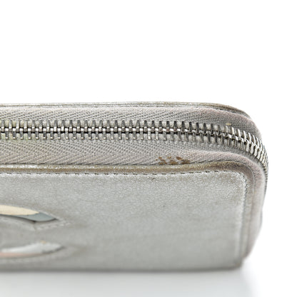 Chanel Metallic Calfskin Large Zip Around Wallet Silver 14 of 18