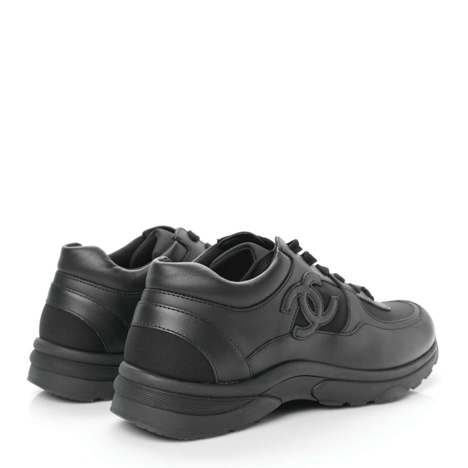 Chanel Calfskin Lambskin CC Uniform Sneakers 40 Black 4 of 7