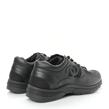 Chanel Calfskin Lambskin CC Uniform Sneakers 40 Black 4 of 7