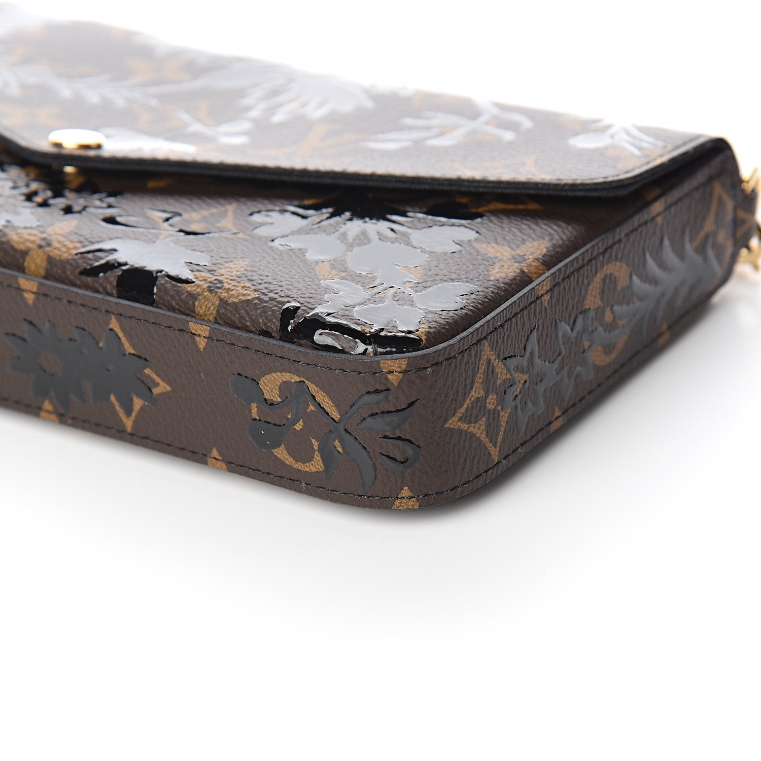 Louis Vuitton Monogram Blossom Pochette Felicie Chain Wallet Black 7 of 10