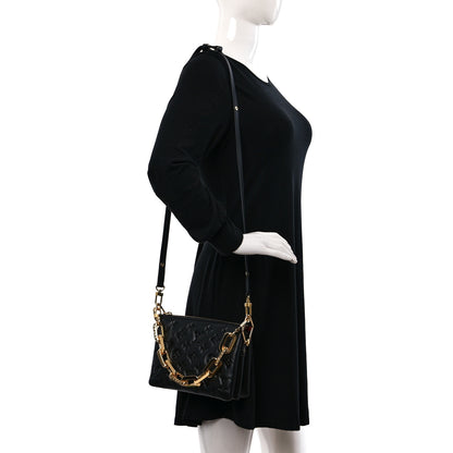 Louis Vuitton Lambskin Embossed Monogram Coussin BB Black 2 of 12