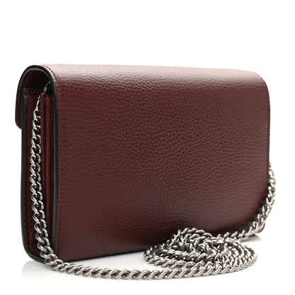 Gucci Dollar Calfskin Crystal Mini Dionysus Chain Wallet Vintage Bordeaux 3 of 11