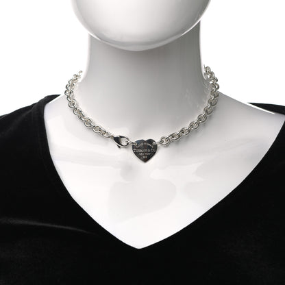 Tiffany Sterling Silver Return to Tiffany Heart Tag Choker Necklace 2 of 4