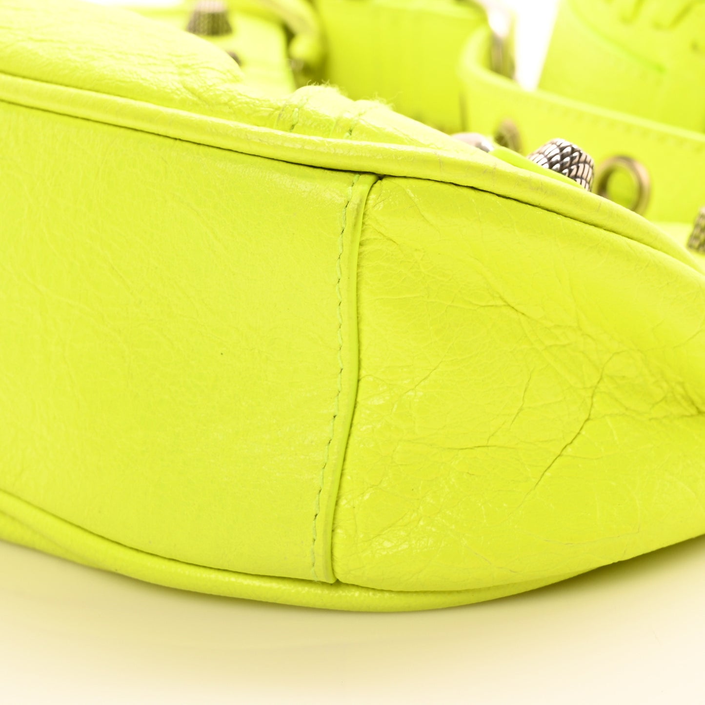 Agneau Arena Le Cagole Shoulder Bag XS Fluo Yellow