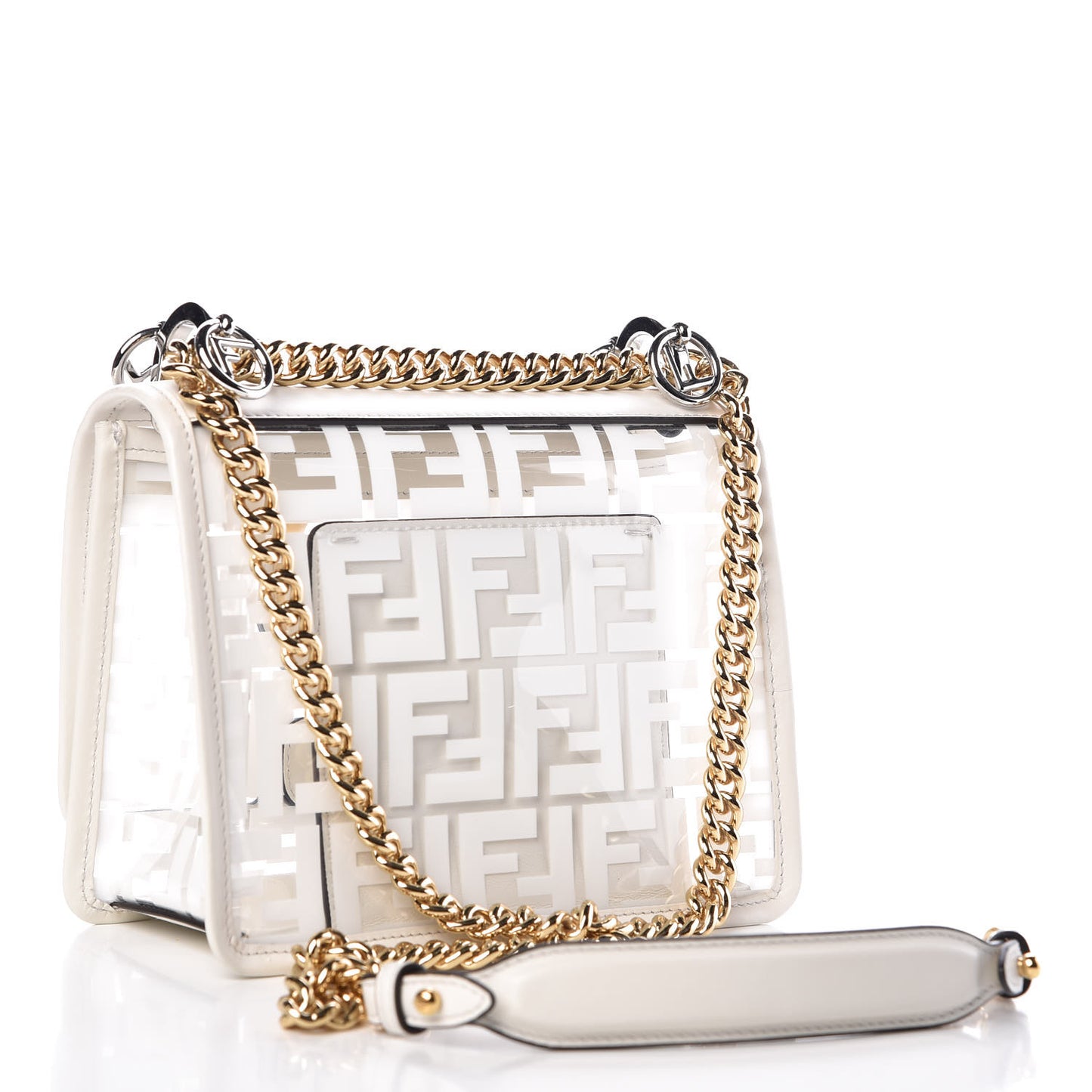 TPU FF Vitello Century F is Fendi Small Kan I Shoulder Bag White