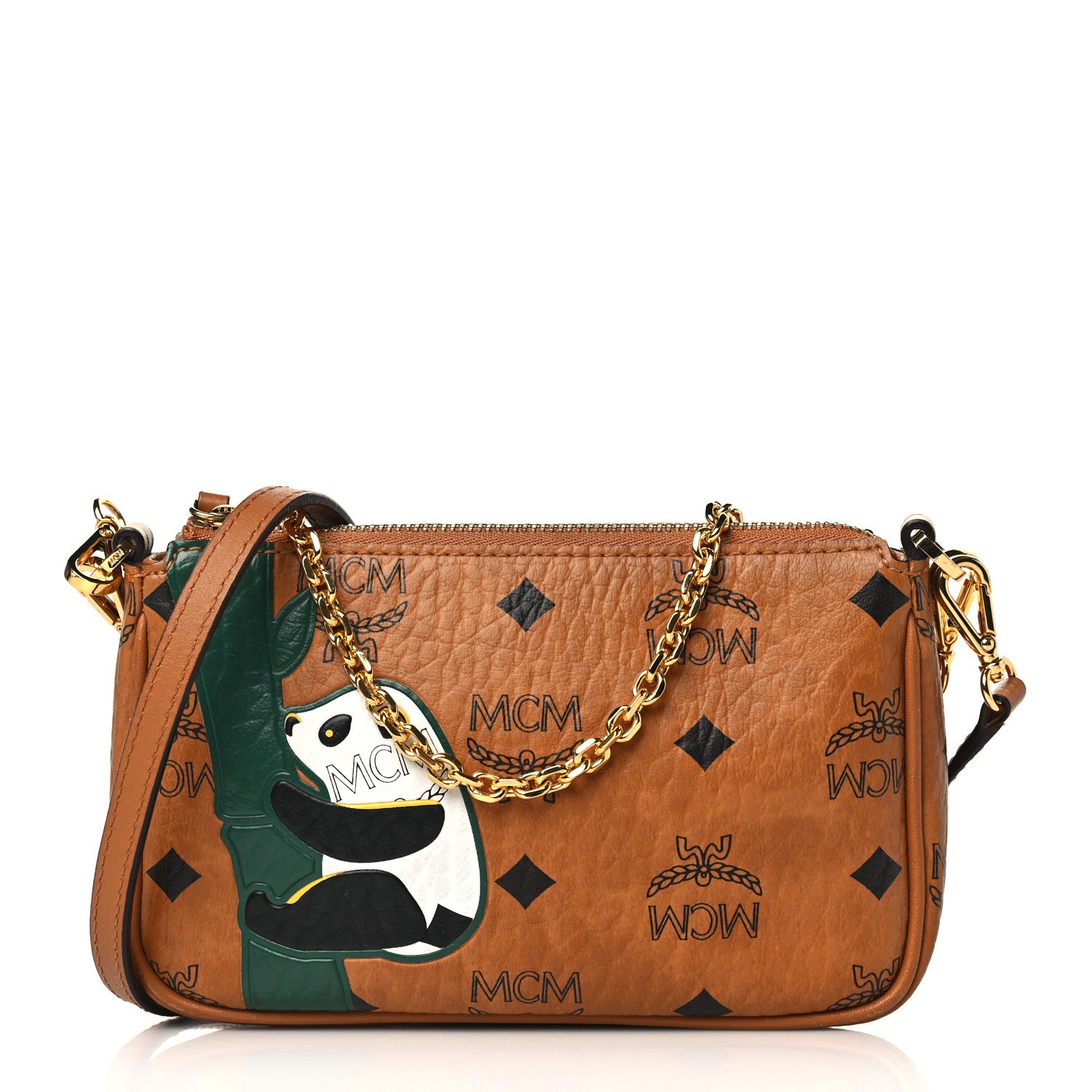 MCM Visetos Panda Crossbody Pouch Cognac 1152500 – FASHIONPHILE