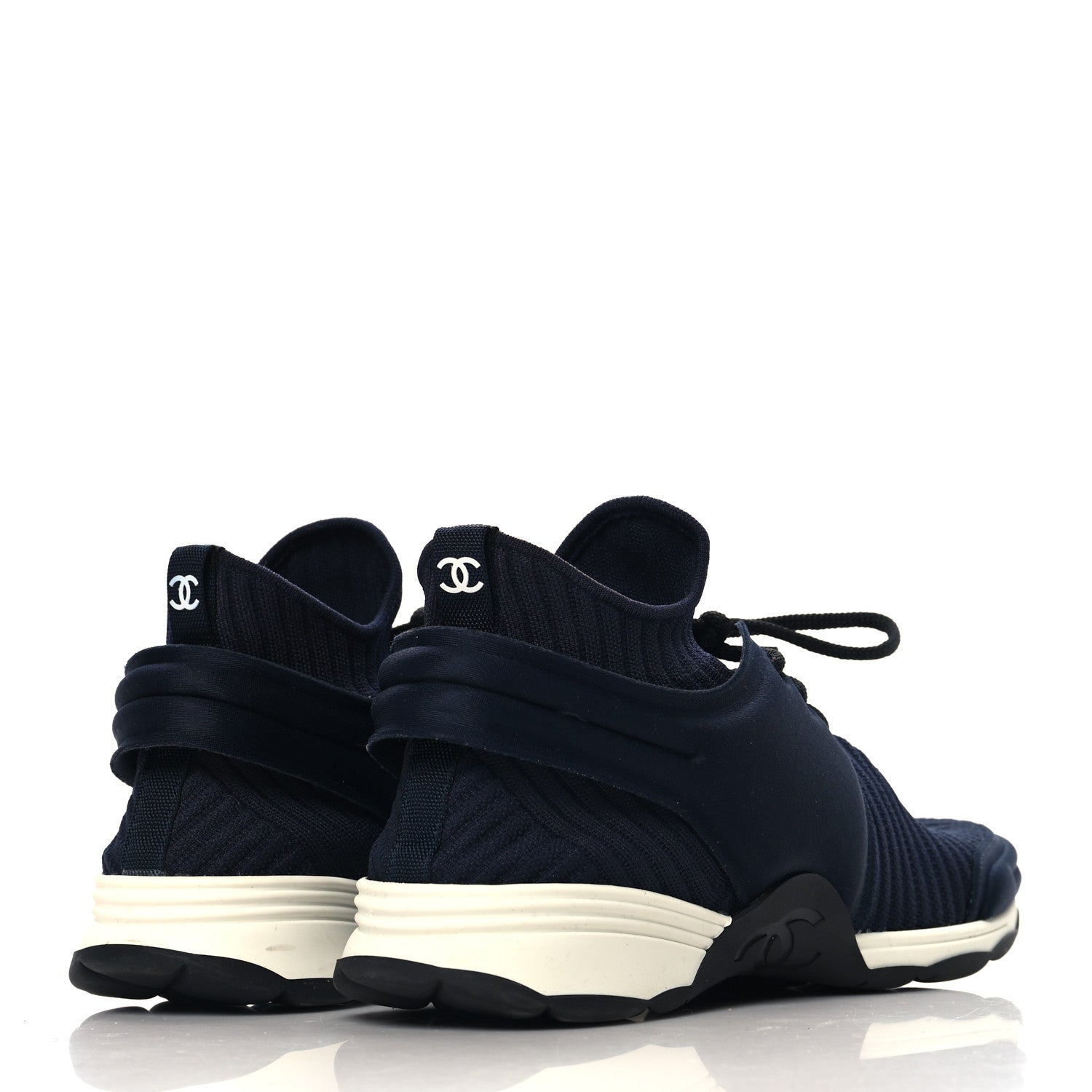 Chanel Stretch Fabric CC Sneakers 40 Black 5 of 9