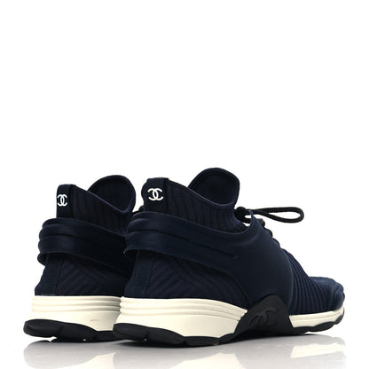 Chanel Stretch Fabric CC Sneakers 40 Black 5 of 9