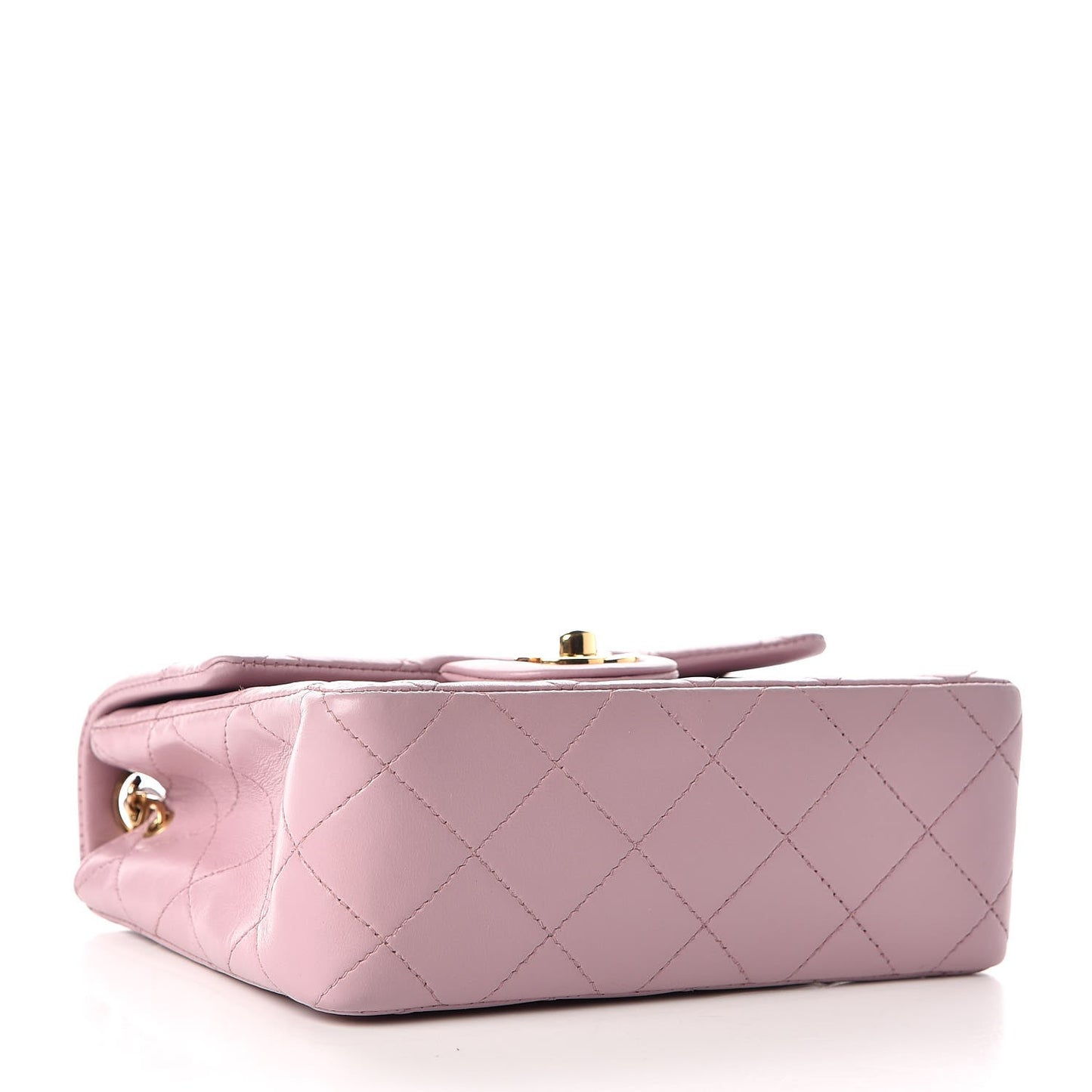 Lambskin Quilted Mini Square Flap Lilac