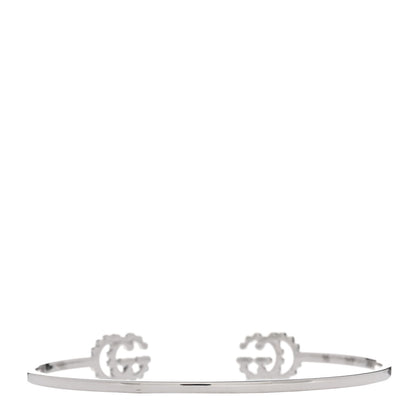 Gucci 18K White Gold Diamond GG Running Cuff Bracelet 2 of 4