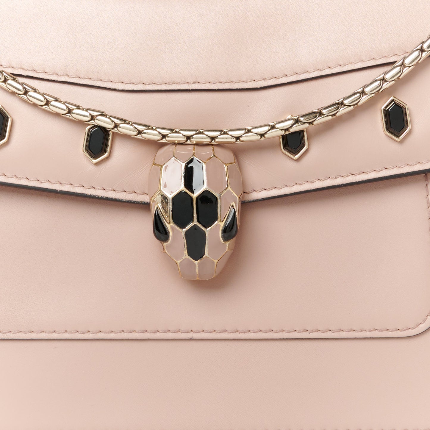 Calfskin Scaglie Studs Serpenti Forever Shoulder Bag Desert Quartz